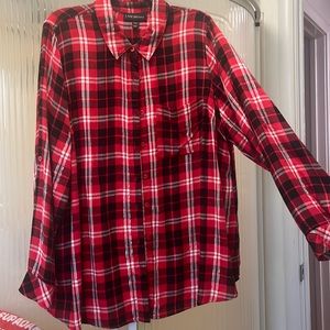 Lane Bryant flannel look w silver threads 18-20